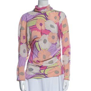 Rachel Comey Silk Floral Print PSYCHEDELIC FLORAL PINK Top Size 2